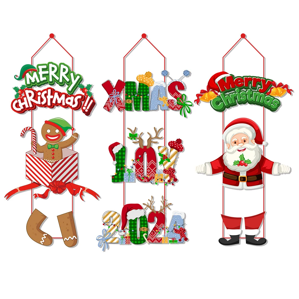 

Christmas Hanging Sign Santa Snoweman Elk New Year Party Pendants Christmas Party Decoration Supplies