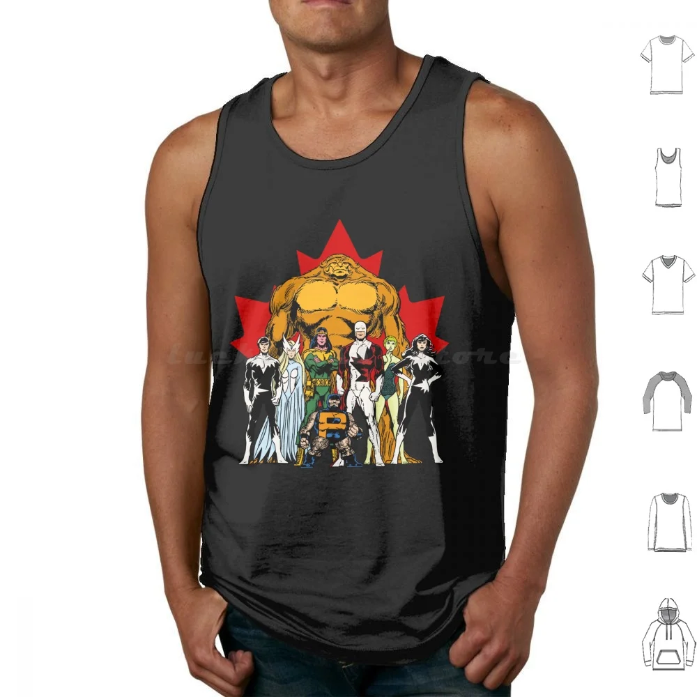 Camisetas sin mangas del equipo mutante canadiense Alpha Flight, camisetas sin mangas de los mutantes de Alpha Flight, equipo mutante, superhéroe canadiense, cómic canadiense