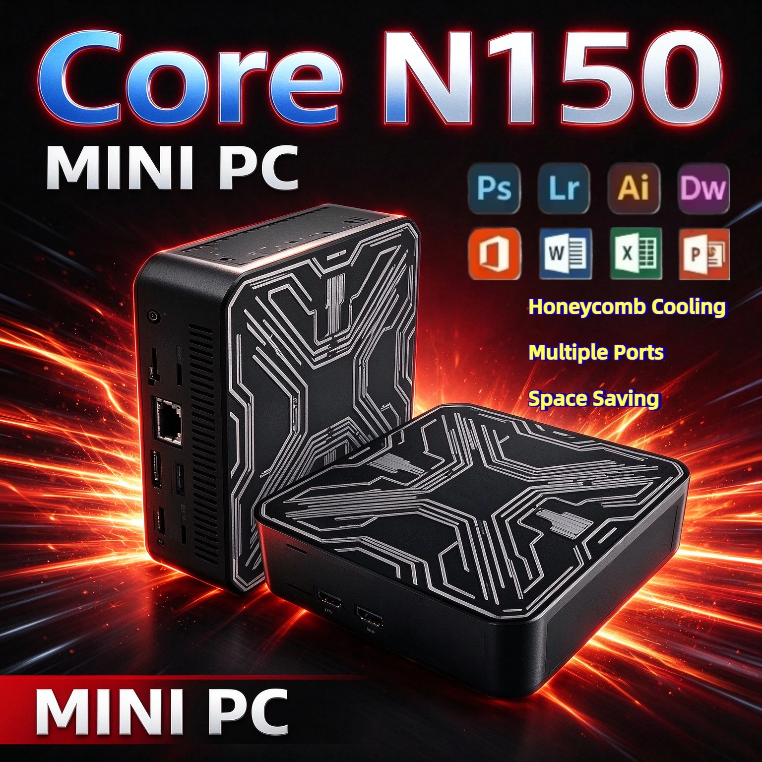 Mini PC  Intel Core N150 Portable Mini Computer 16GB RAM 512GB 1TB 2TB SSD Gamer 1000M Ethernet Gaming PC Desktop