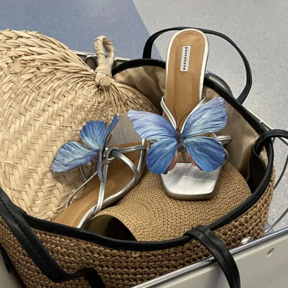 Cute Summer Slipper Decoration Vacation Style Flower Shoe Accessories Unique Removable Butterfly Orchid Shoes Charms