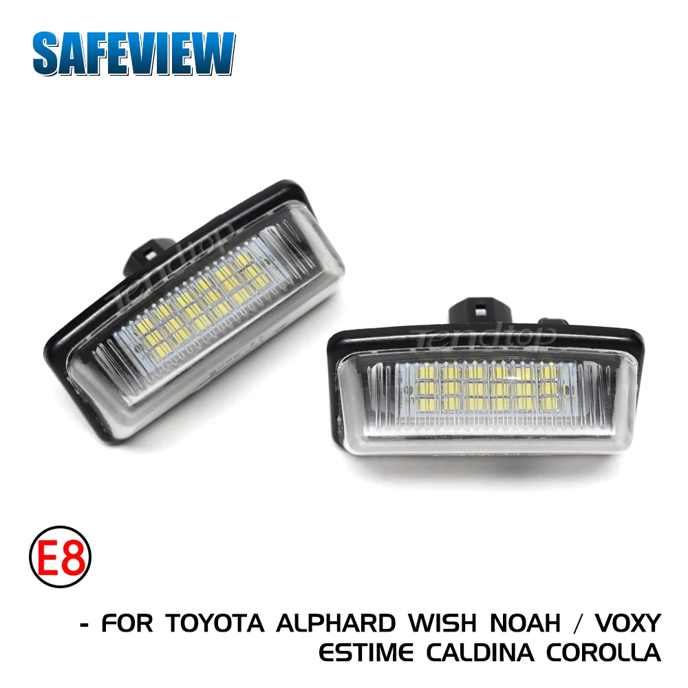 Car Rear white LED license plate light For Toyota Corolla E11 Crown S180 Starlet EP91 Vios Previa ACR50 GSR50  Number Plate Lamp