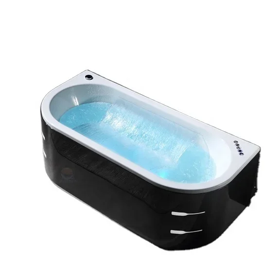 Freestanding Hot Tub Spa Waterfall Whirlpool Massage Bathtub