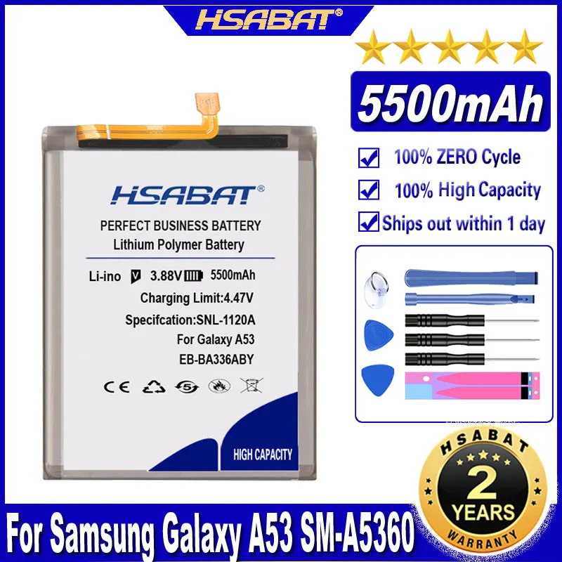 HSABAT EB-BA336ABY بطارية 5500mAh لبطاريات سامسونج غالاكسي A53 SM-A5360 A5360 A33 5G