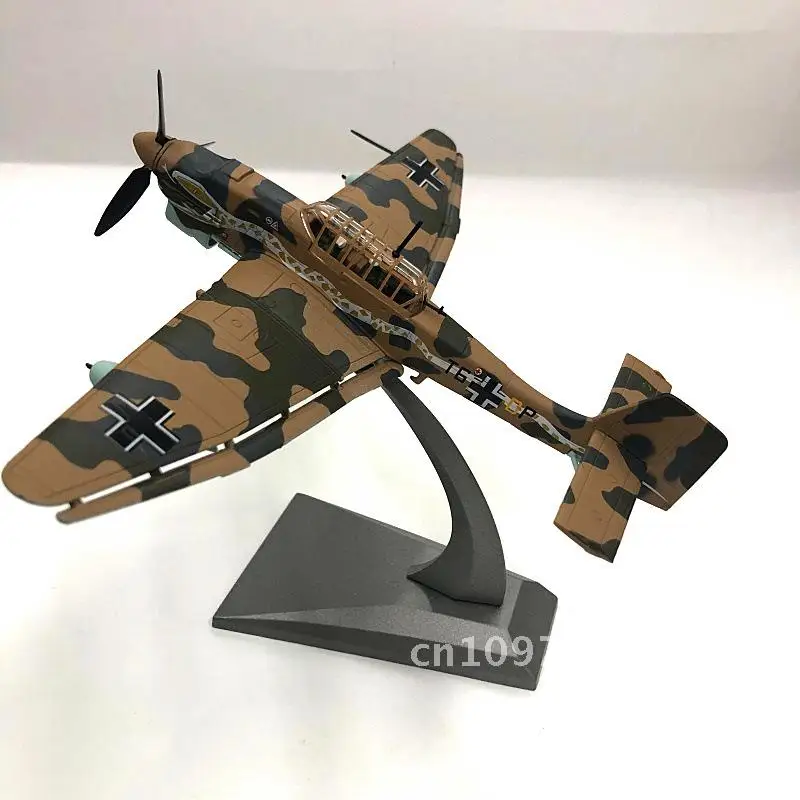 

1:72 Scale German World War II Dive Bomber Stuka JU87 Alloy Simulation Fighter Aircraft Model Static Collectible in Color Box