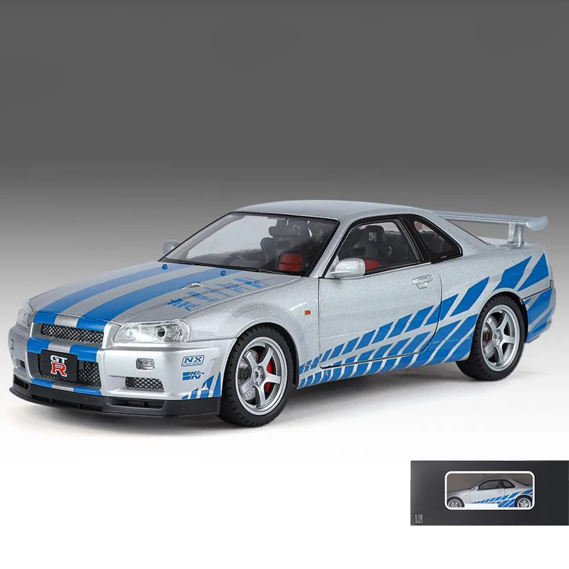 1:18 Nissan GTR R34 Metal Diecast Model Car