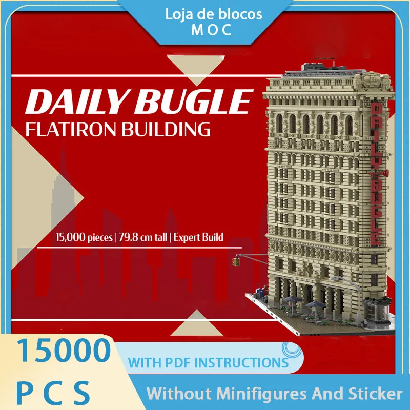 

Boutique New MOC Building Block Street View Model Flatiron Building - Daily Horn Report Modular Children's Toy Gift DIY Assembly