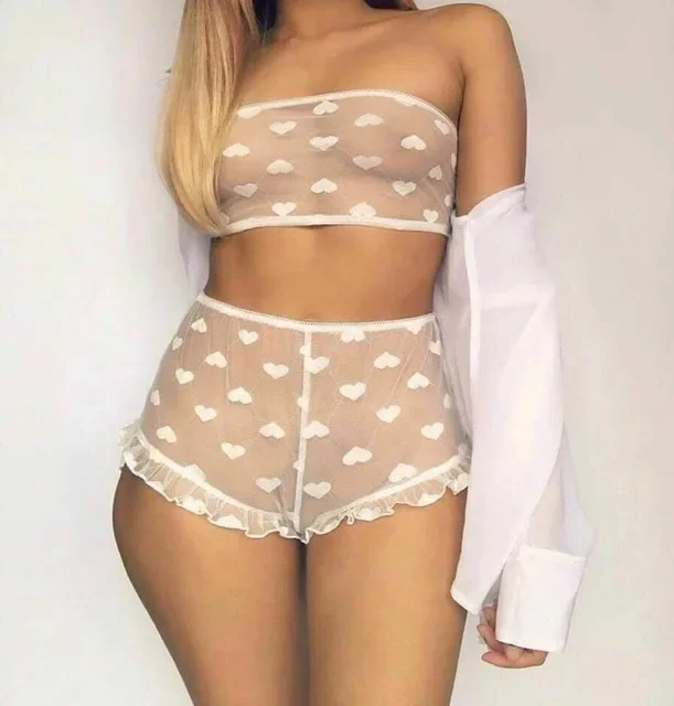 Erotic Bra and Panty Set Women Babydoll Sex Fantasies underwear sets lace Lingerie Set See throng Nightdress Sex Clothes