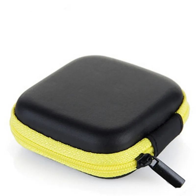 Portable Mini Storage Bag Zipper Headphones Box In-ear Earphone Cases EVA Square Earbuds Headset Carry Pouch Bags