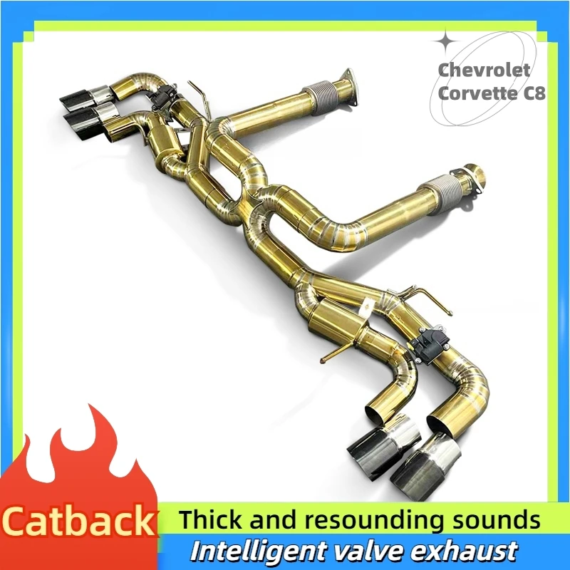 For Chevrolet Corvette C8 2019-2023  Manufacturer Performance Titanium Exhaust System Catback   Silencers and Downpipes