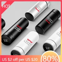 2025 Hot New Car Smart Thermos Bottle Temperature Stainless Travel Mug Emblem For Audi A7 A8 A3 A4 A5 A6 TT Q3 Q5 Q7 A1 B5 B6 B7