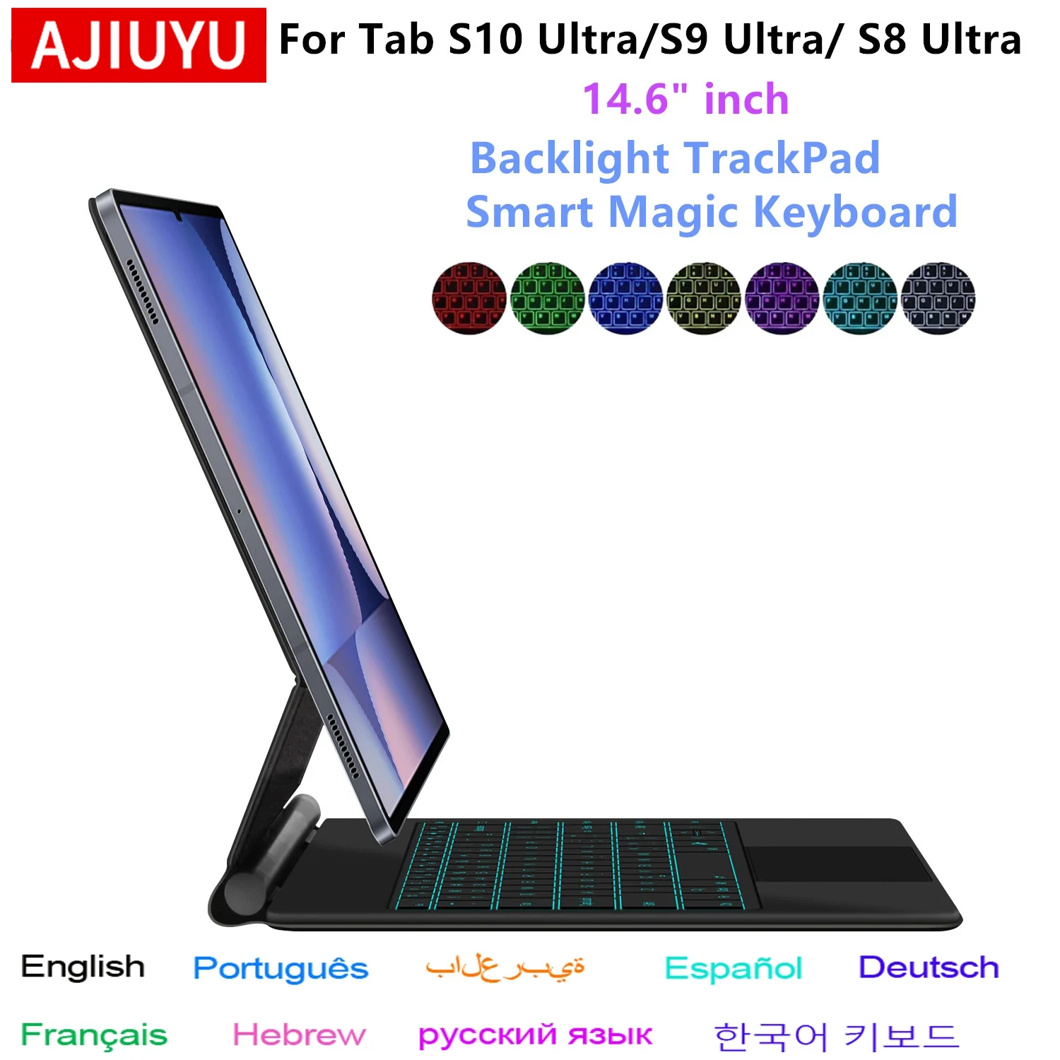 For Samsung Galaxy Tab S10 Ultra & S9 Ultra & S8 Ultra 14.6 inch Tablet Magic Case Keyboard Touchpad Magnetic Backlight