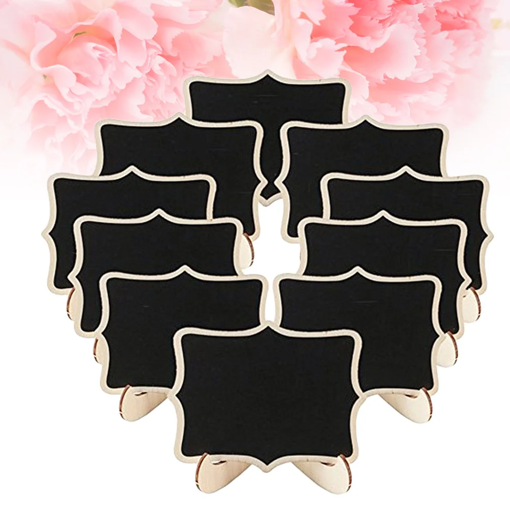 12pcs Mini Chalkboard Blackboard Message Board Wooden Edge Table Sign For Wedding Party Kids Shop Label Display Decorative