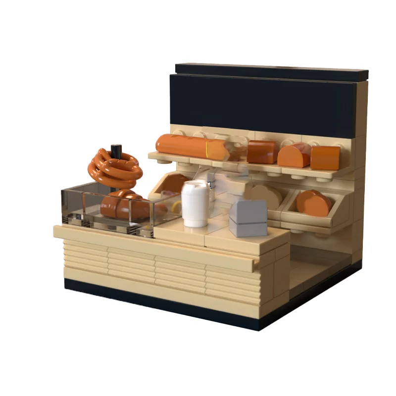 

98 деталей MOC City Street Views, модульные пекарни, строительные блоки, сделай сам, образовательная сборка, набор игрушек для мальчиков и девочек, рождественские подарки