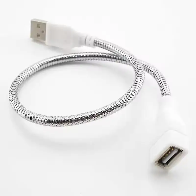 1Pc USB Extension Cable LED Light Fan Power Supply Adapter Male To Female Flexible Metal Hose Cord M20 Cable-F(x)