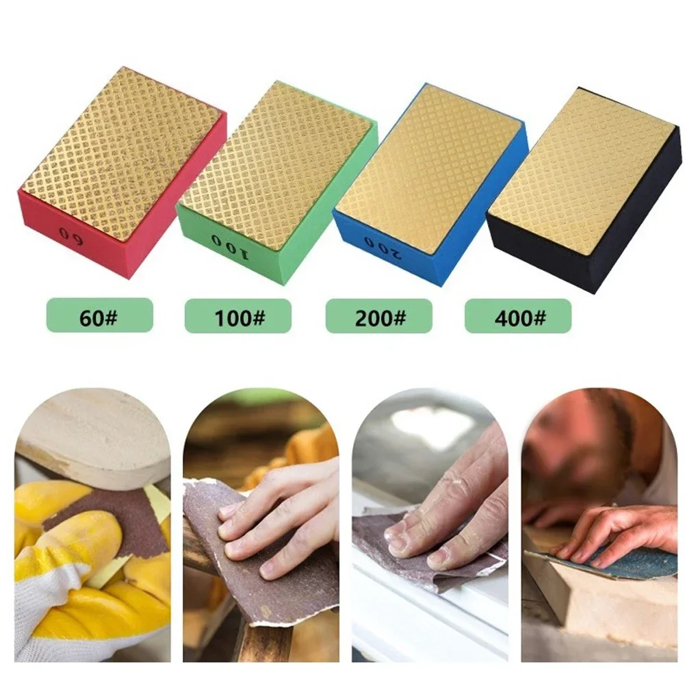 1 pz smeriglio tampone per lucidatura a mano rettifica blocco abrasivo 95*60*27mm 60/100/200/400 grana per piastrelle disco abrasivo in marmo pietra di vetro