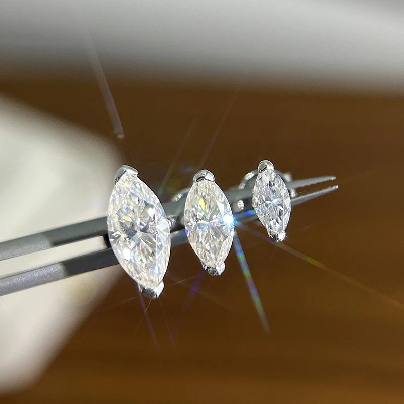 

Серьги с муассанитом из натурального муассанита 18 карат для женщин, стерлинговое серебро S925, серьги-гвоздики с бриллиантами в лаборатории, свадебные украшения, подарки