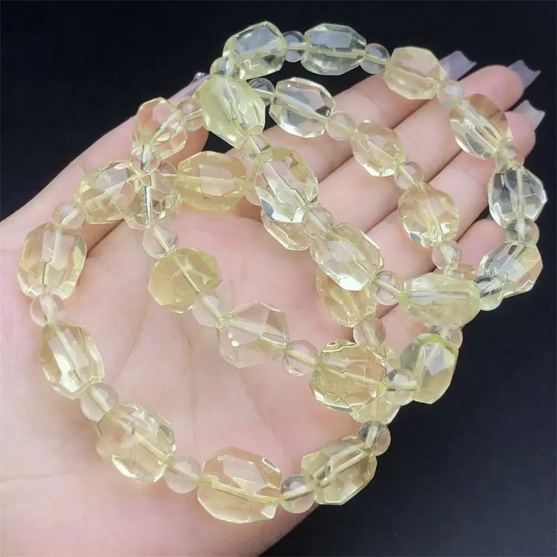 Natural Freeform Lemon Citrine Bead Bracelet Crystal Reiki Healing Stone Fashion Jewelry Holiday Gift For Women Men 1PCS