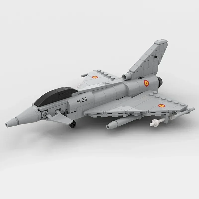 Bloques de construcción Moc modelo militar 1:72 Eurofighter Typhoon Fighter tecnología bloques regalos juguetes de Navidad DIY conjuntos de montaje