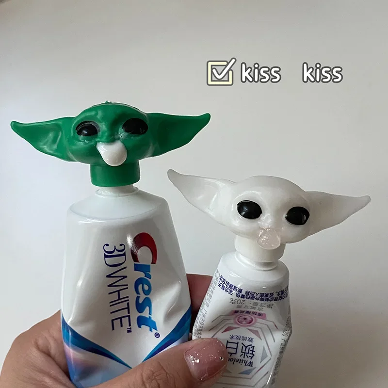 Disney Baby Yoda Anime Figure Squeeze Toothpaste Catoon Funny Toy Yoda Kawaii Toothpaste Topper Bathroom Supplies Kids Gifts