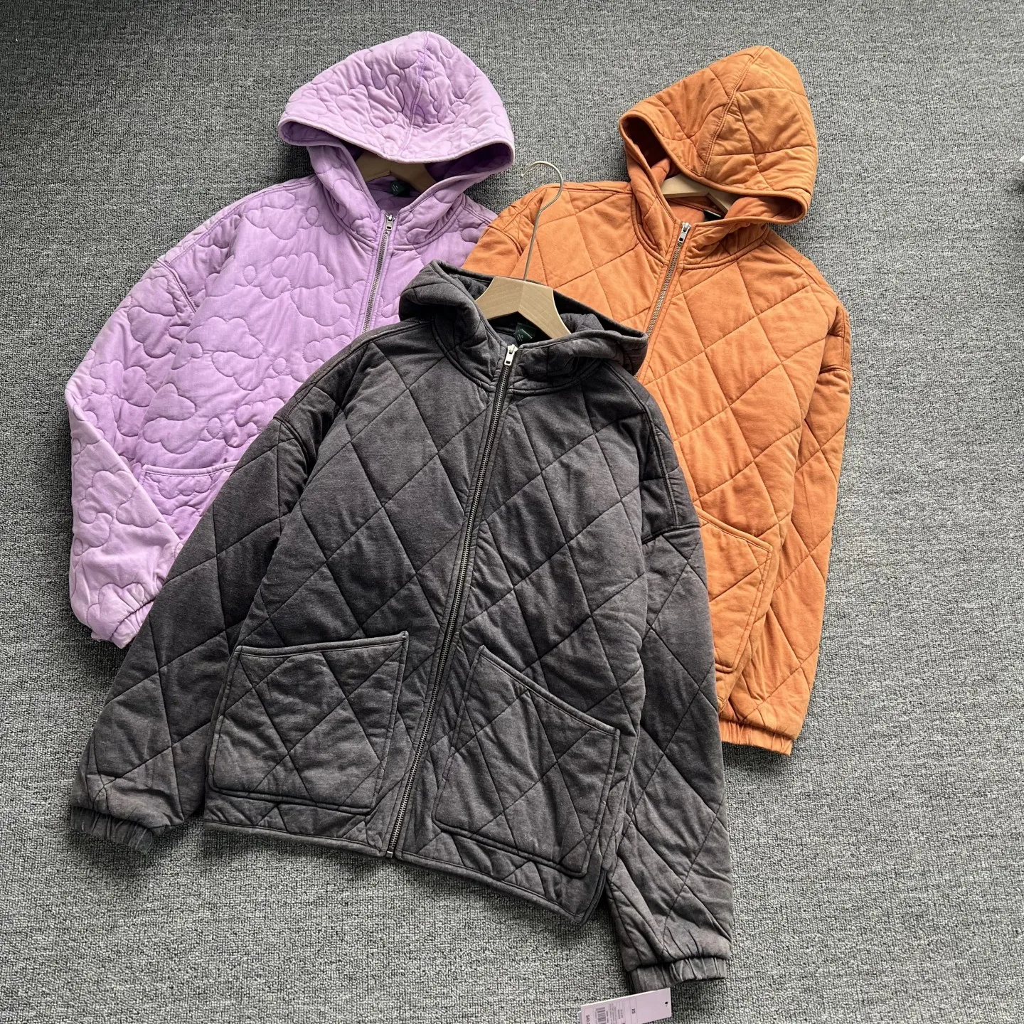 

Women's Cotton Jacket Autumn Winter Hooded Soft Washed Tie Dye Casual Top Warm Comfortable Zipper Closure Long Sleeve Coat