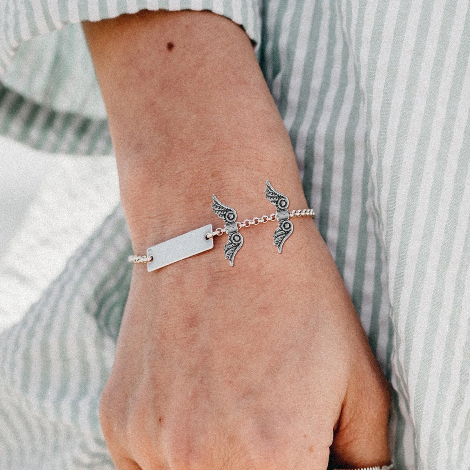 

60pcs Angel Wings Charms For Jewelry Making Small Fairy Wing Spacer Beads Diy Earrings Necklaces Bracelets Craft Accessories