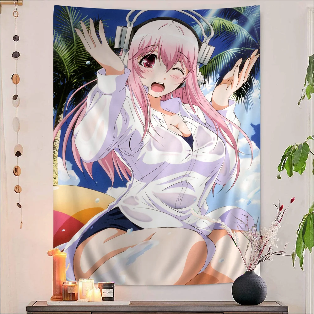 Super Sonico Game Chart Tapestry Home Decoration hippie bohemian decoration divination Wall Hanging Home Decor