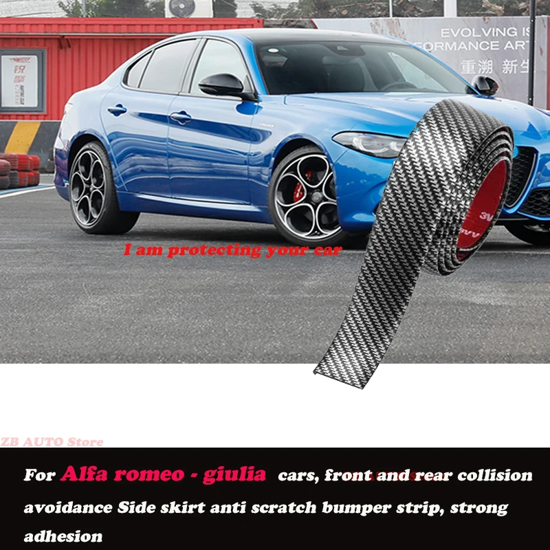 

Strong adhesive bumper strip, front and rear lip side skirts, collision and scratch resistant, suitable For Alra romeo giulia