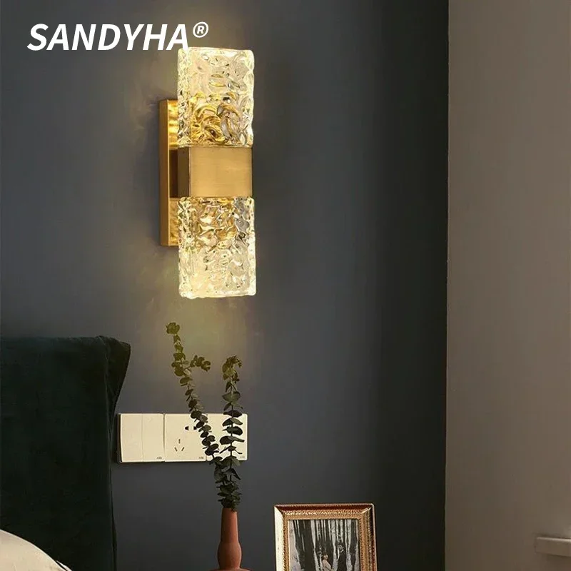 

SANDYHA уникальные хрустальные светодиодные настенные светильники, современный минималистичный дизайн, креативное освещение для гостиной, спальни, кабинета, элегантного дома