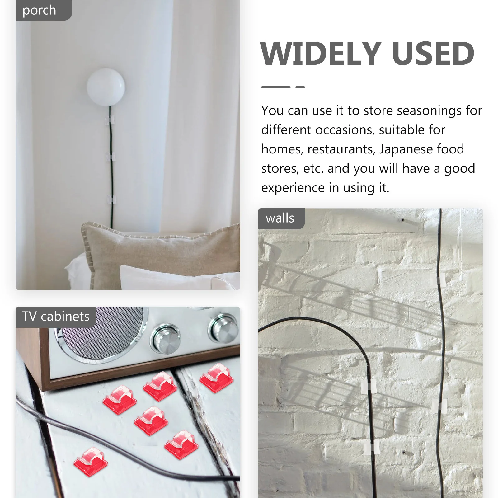 

50Pcs Fixed Cable Organizer Solid Plastic Cable Holder Cord Management Clips Desktop Wire Keeper Organizer for USB Headphone