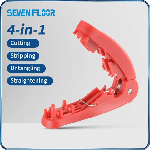4‑in‑1 Ethernet Cable Combing Straightening Tool, RJ45 LAN Cable Stripping Cutting Hand Tool for Cat5e Cat6 STP UTP