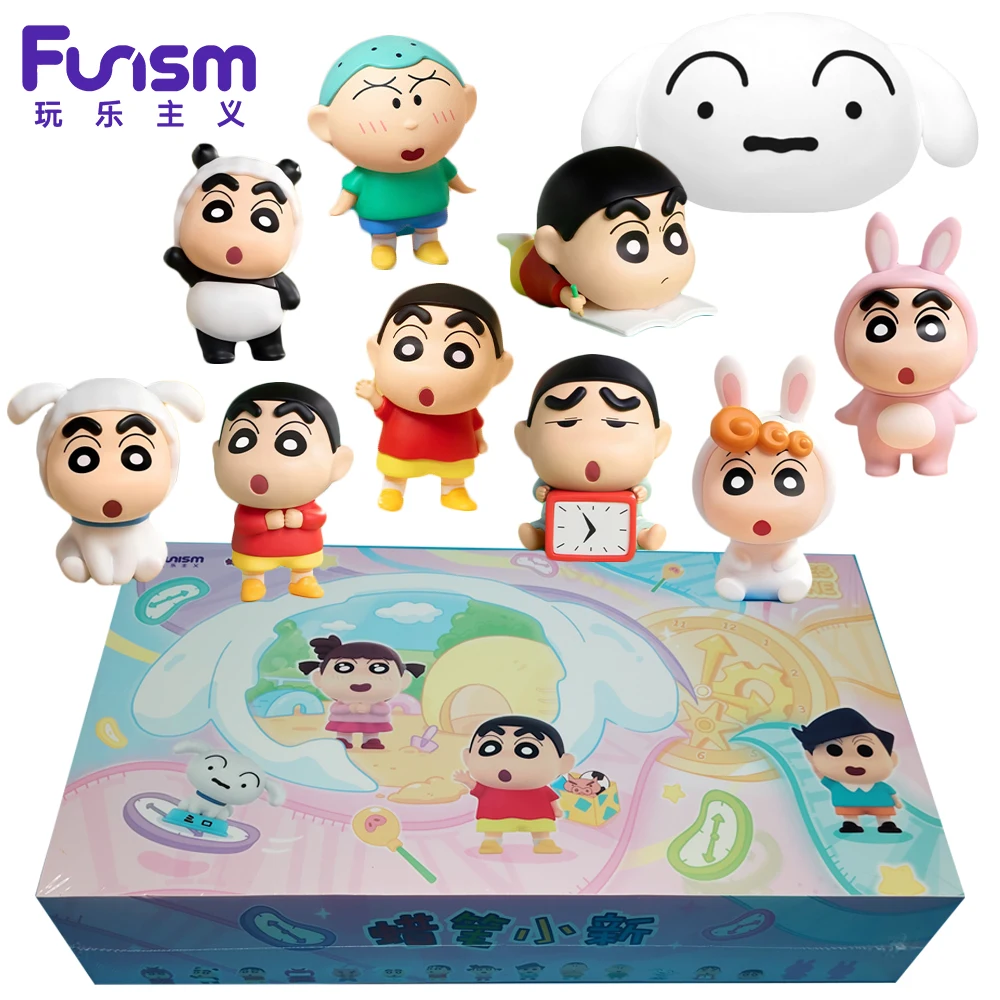 حقيقي Funism تلوين شين تشان صندوق أعمى Nohara Shiro الوقت كبسولة الكلب رئيس ألعاب صغيرة قابلة للجمع مفاجأة هدايا للأطفال