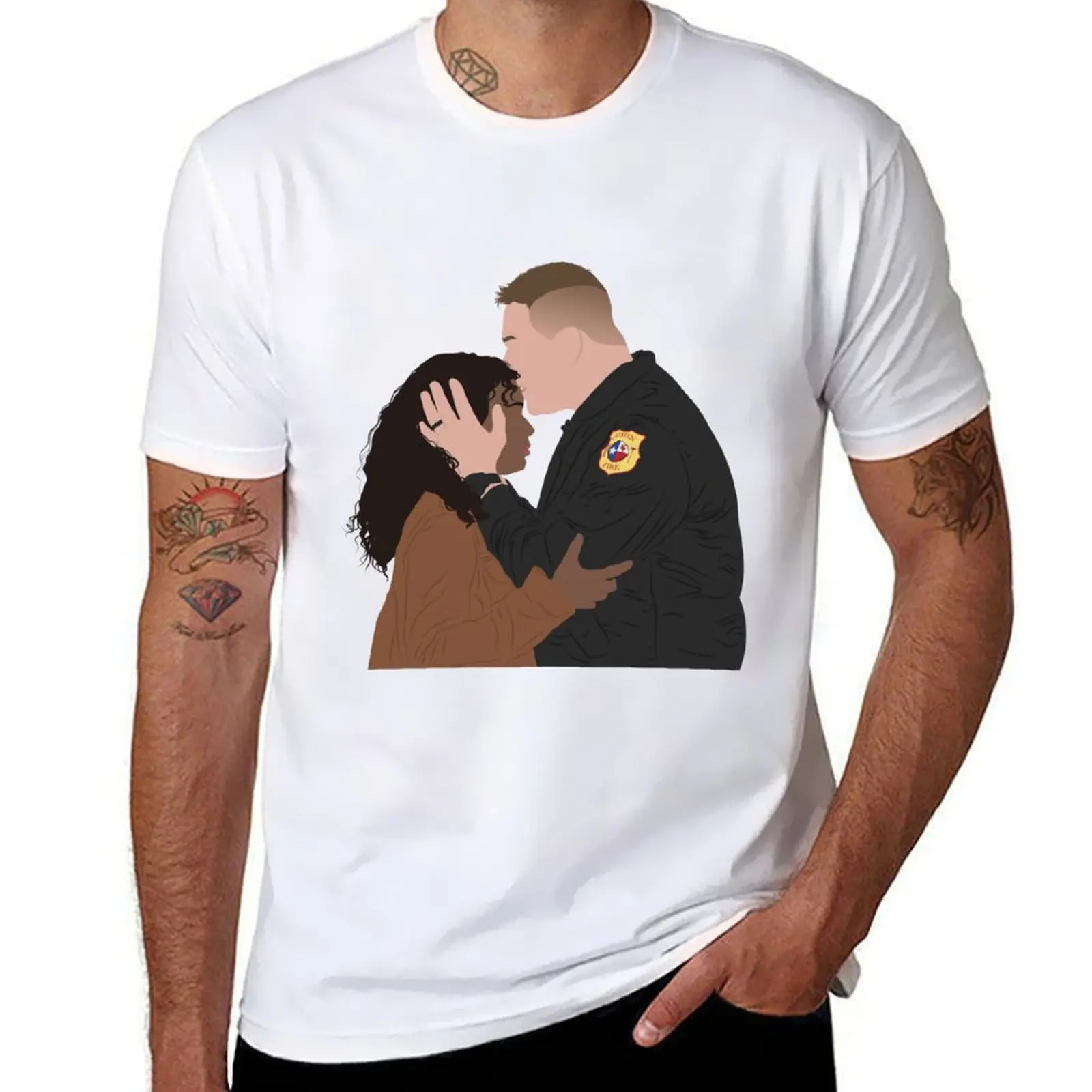 

Judd kissing Grace forehead T-Shirt Outdoor Sports Lightweight Tee