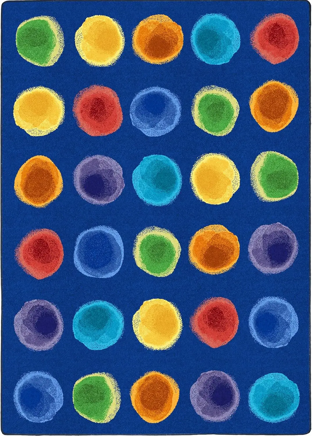 

Watercolor Spots 7'8"" X 10'9"" Area Rug In Color Rainbow