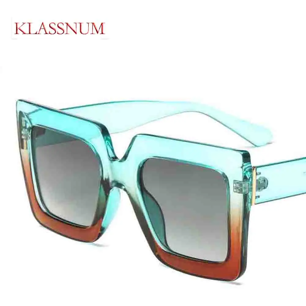 

KLASSNUM Luxury Oversized Square Women's Glasses Gradients Optical Lenses New Fashion Black Blue Frames Female Eyeglasses 2025