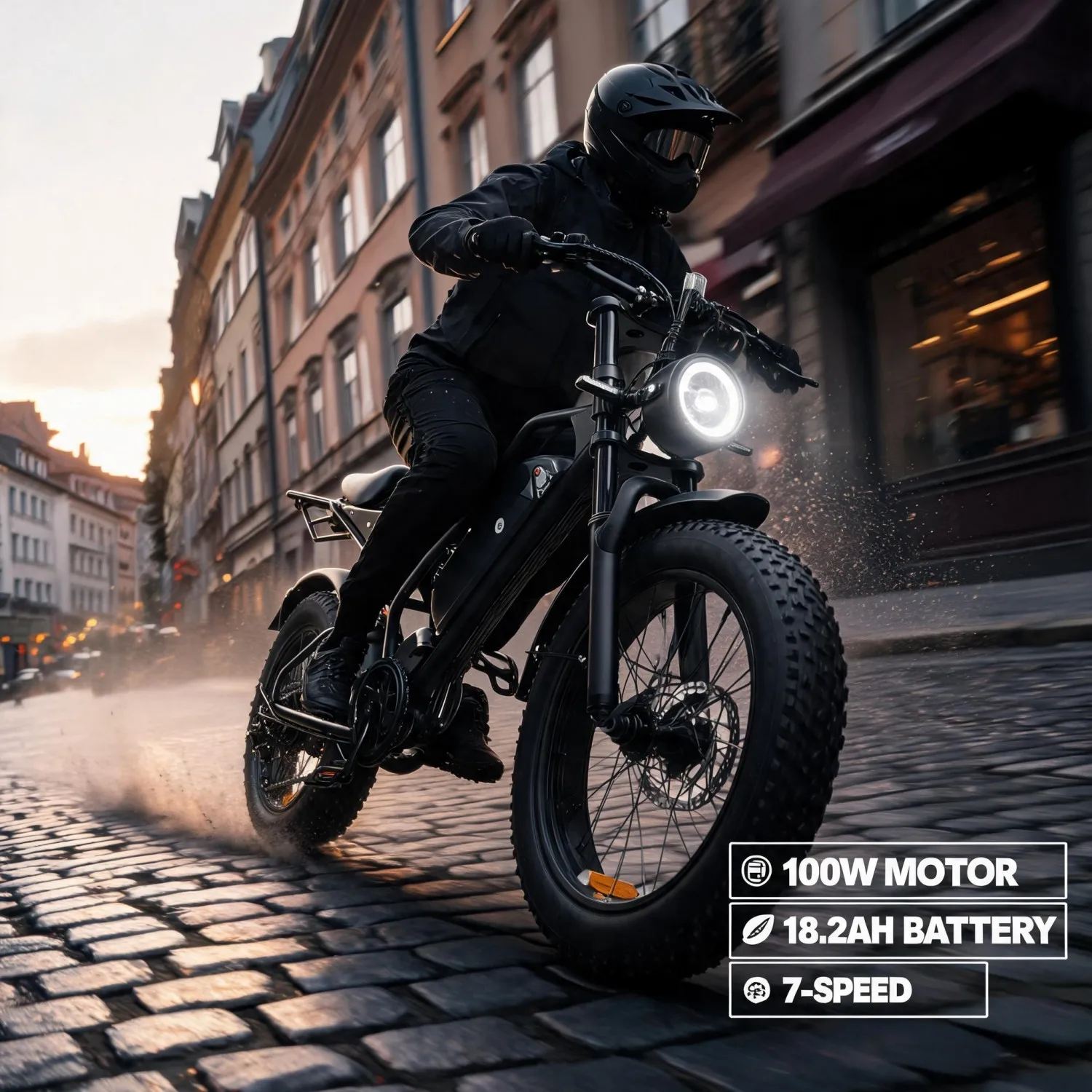 20" Fat Tire e‑bike with Throttle for Backyard Trip,1000W High‑Torque Motor 48V 18.2Ah Long‑Range Off‑Road electric bike,Shimano 7‑Speed,Hydraulic Disc Brake,Aluminum Stem & Handlebar,Front Turn Signal,USA Stock Fast Shipping Anniversary Gift