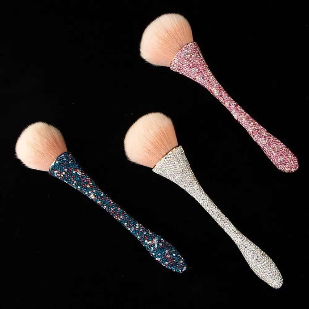 

Soft Diamond Handle Makeup Brush Nail Dust Remove Small Waist Nail Art Dust Brush Fluffy Super Shiny Manicure Tools Women
