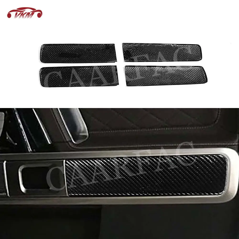 

4 PCS/Set Carbon Fiber Material Car Door Trims Strip Decoration Stickers For Mercedes Benz G Class W464 G500 G63 AMG 2019-2020