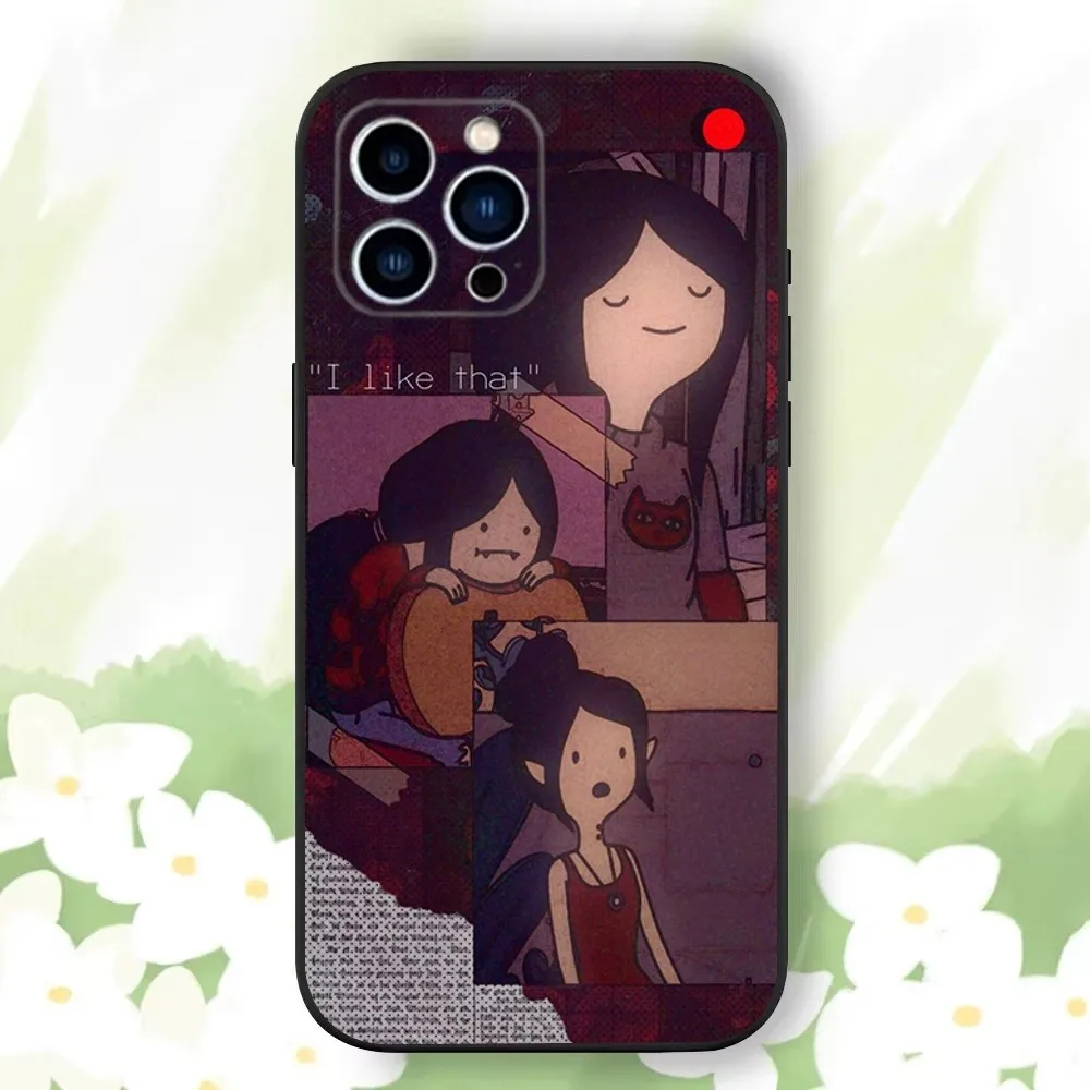 AdventureS Time M-Marceline Phone Case For iPhone 16,15,14,13,12,11 Plus,Pro Max,XS,X,XR,SE,Mini,8,7，Soft Silicone Black Cover