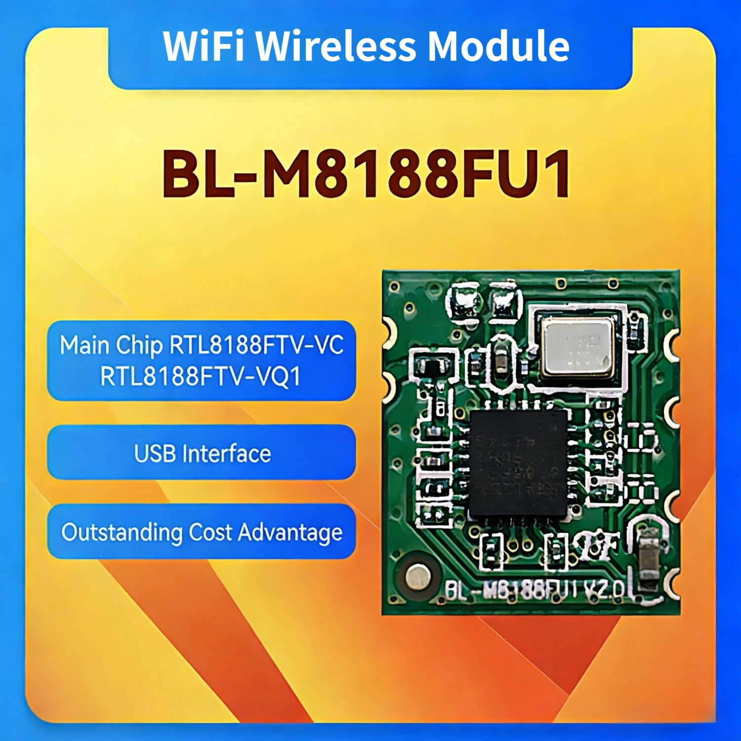 

BL-M8188FU1 WiFi Wireless Module 2.4GHz Realtek RTL8188FTV for Screen Casting Set-Top Box And IPC Camera - Network Communication