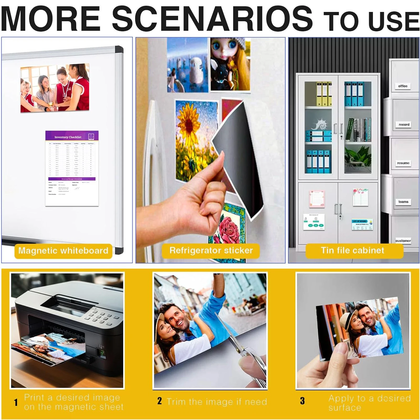 KRYON 4 x 6 pulgadas 15 PCS Hojas magnéticas imprimibles mate Papel fotográfico magnético no adhesivo de 16 mil de espesor para impresoras de inyección de tinta