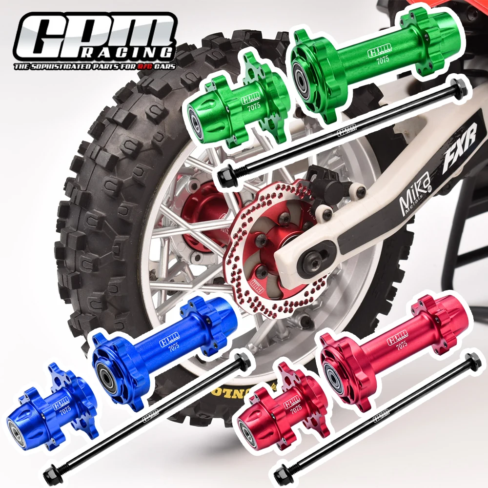 

GPM для LOSI 1/4 PROMOTO-MX PROMOTO-SM FXR МОТОЦИКЛ Радиоуправляемый автомобиль Металлический алюминиевый передний и задний комплект ступиц LOS262012 LOS262013 LOS262014