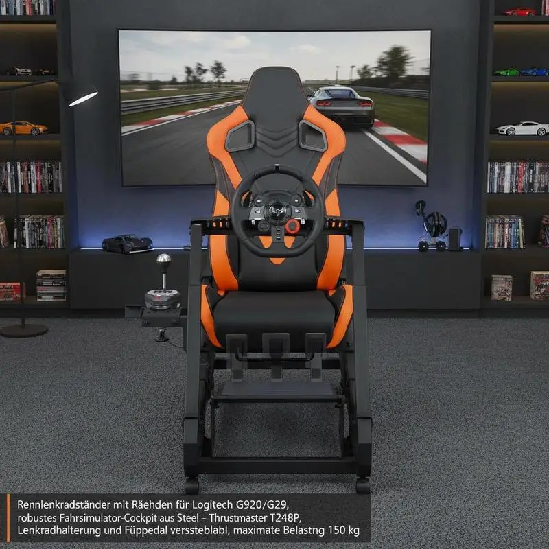 Support de volant simulateur en acier, réglable, compatible Logitech Thrustmaster, capacité 150 kg, pédales ajustables, livraison locale