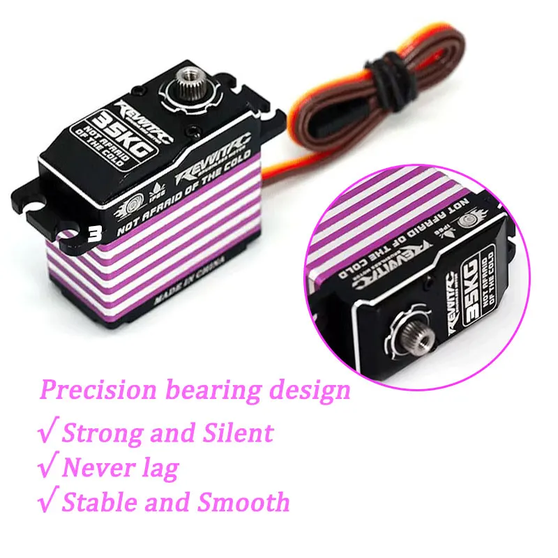 RevvitRC 35 كجم معدن مؤازر بدون فرش مبرمج مغناطيسيًا مقاوم للماء سرعة سريعة لأجزاء روبوتات السيارات لتسلق 1:8/10