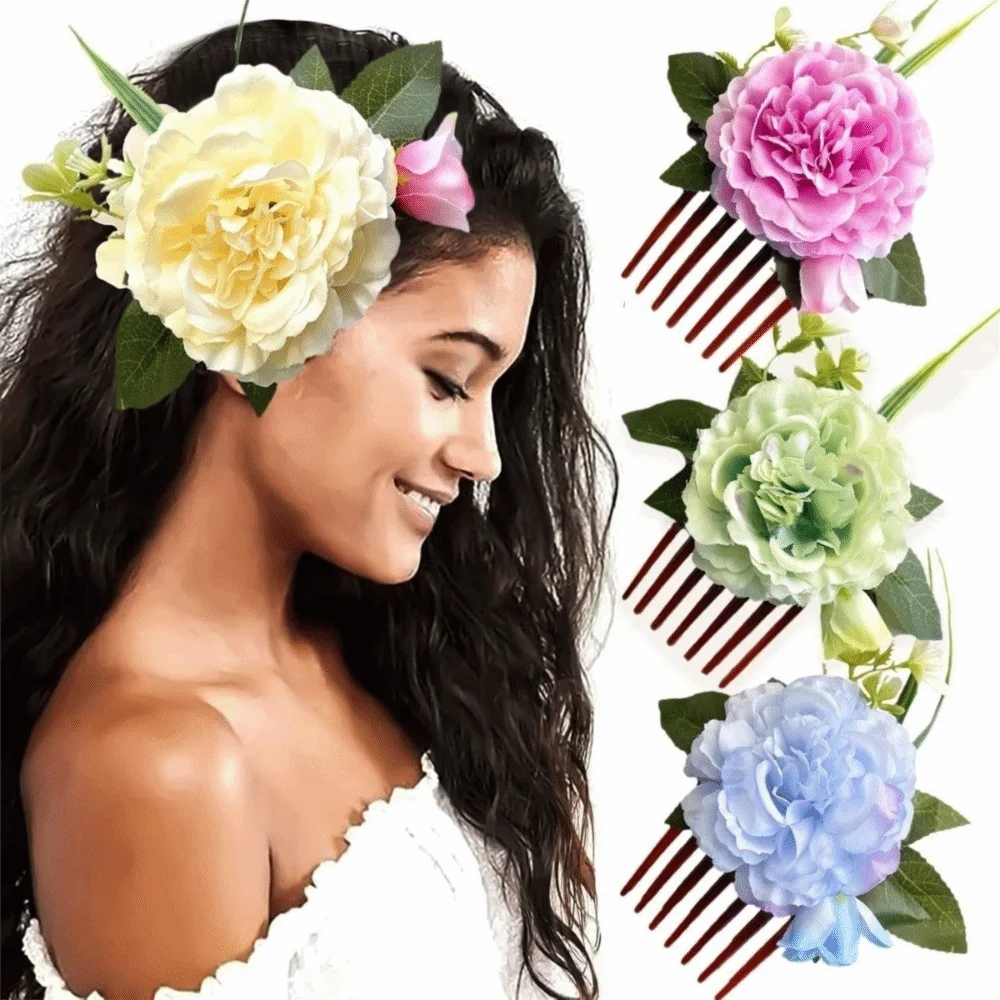 مشبك جانبي بسيط على شكل زهرة مشط شعر مشبك شعر إدخال أسنان إكسسوارات الشعر التايلاندية أدوات تصفيف أمشاط ثابتة دبوس شعر على شكل زهرة أنثى #1