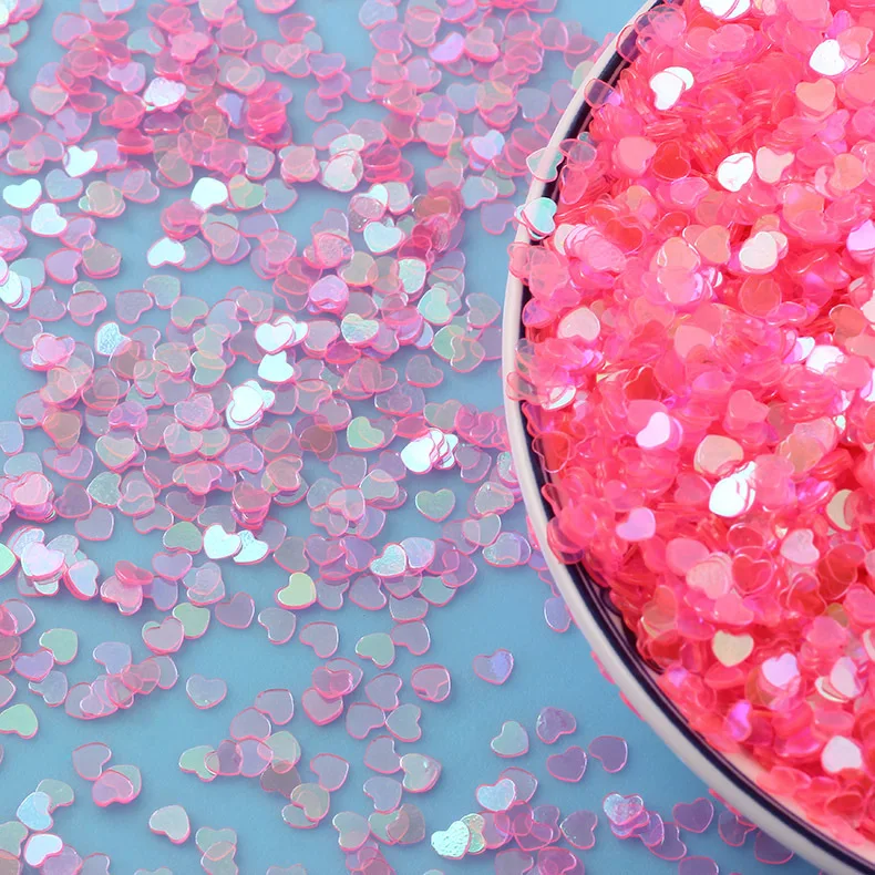 500g 3mm PVC Sprinkles Flat Love Heart Confetti Glitter Sequins Paillettes Sewing Craft DIY For Filler Kids Toy Accessories