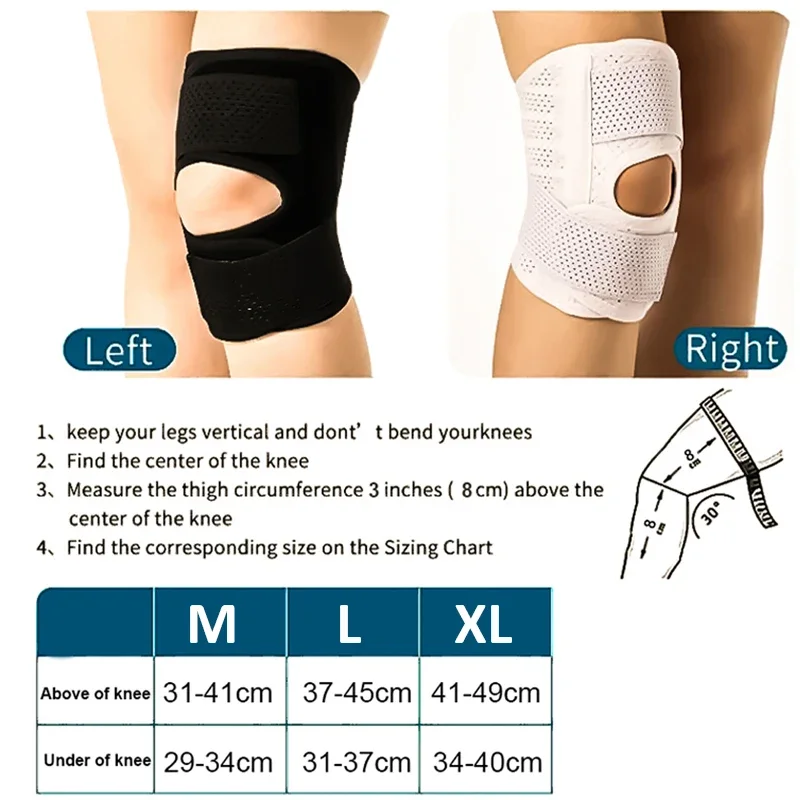 Knee Brace with Side Stabilizers Relieve Meniscus Tear Knee Pain Joint Pain Relief Breathable Adjustable Knee Support Knee Pads