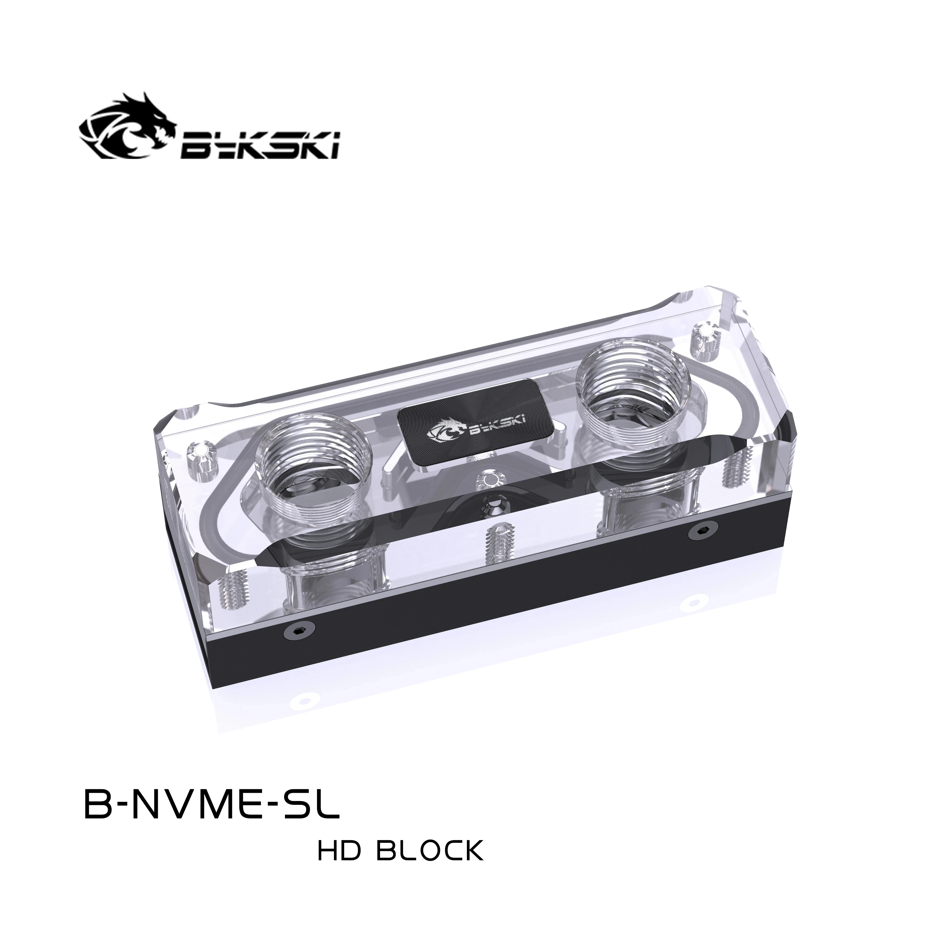 Bykski B-NVME-SL,M.2 SSD RAM Water Cooling Block Acrylic RAM Radiator Heatsink Water Cooler