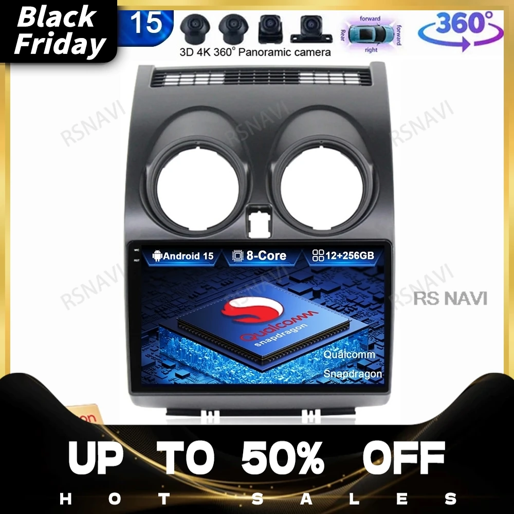 Android 15 Car Radio For Nissan Qashqai J10 2006 -2010 2011 2012 2013 4G LTE BT GPS Head Unit Qualcomm Viedo Player Autoradio