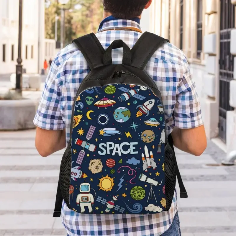 3D Print Space Universe Sun Planet Backpack for Boys Girls Astronaut Spaceship School Travel Bags Bookbag Fits 15 Inch Laptop