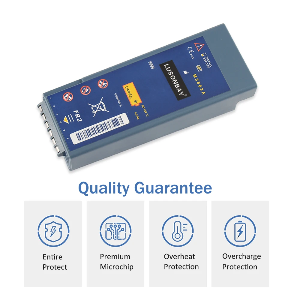 LUSONBAY M3863A Lithium Battery for Philips Heartstart FR2 Defibrillator Battery  M3860A M3861A M3840A